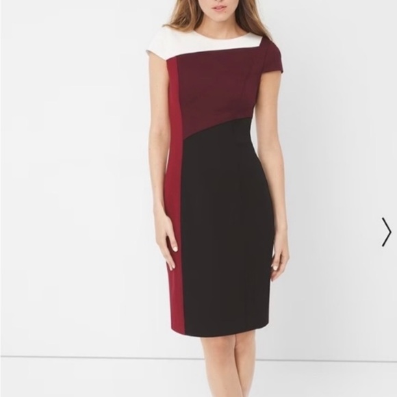 White-House Black Market Knee Length Dress With Zip Up Back. Size 8 - Picture 2 of 8